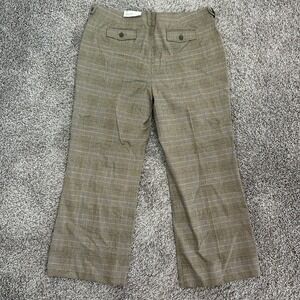 CATO Women Pants Size 22W Mid Rise Classic Wide Cotton Stretch Plaid Brown NEW